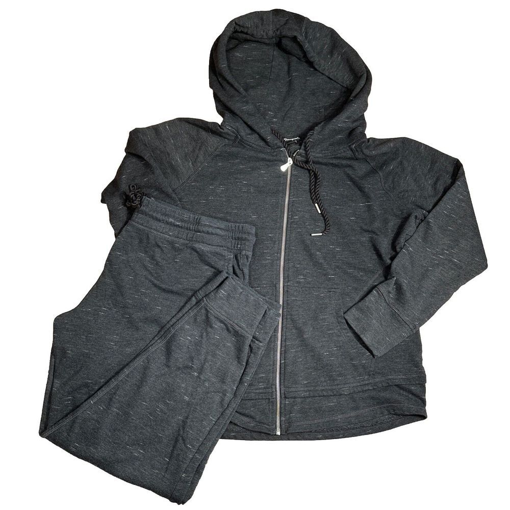 Classic Champion Tracksuit Set‎ with Hooded Jacket & Joggers Womens Size Gray